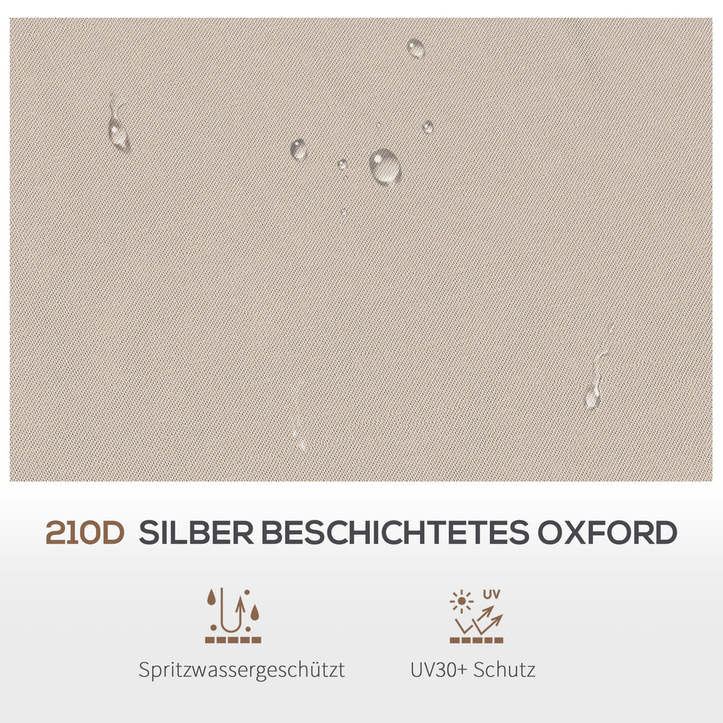 Outsunny Ersatzdach für Gartenzelt, Gartenzeltdach, wetterbeständig, 30+ UV, 325 x 325 cm, Beige