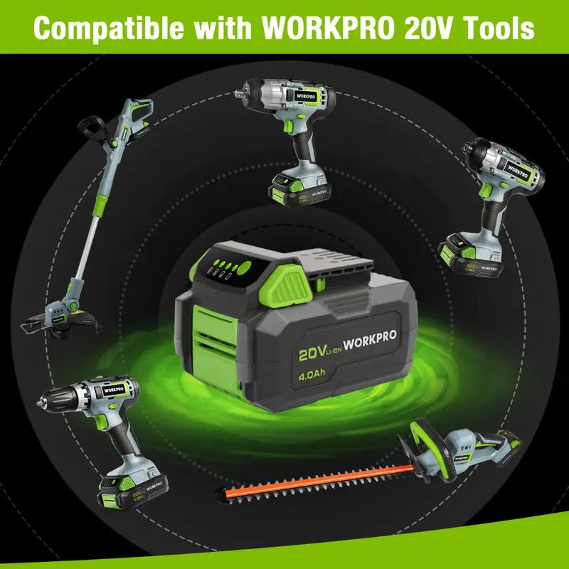 WORKPRO 20V 4.0Ah Lithium-Ion Battery – High-Capacity Power Pack for Cordless Tools
