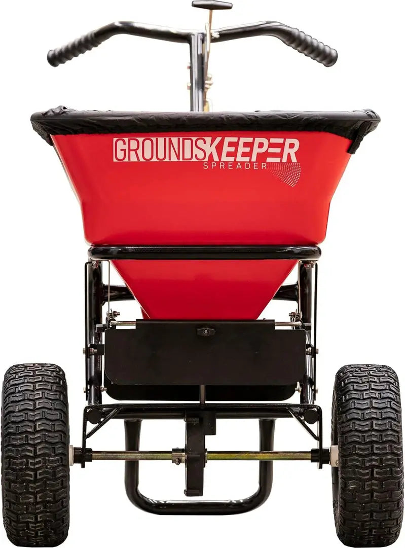 Grounds Keeper 3039632R Walk-Behind Push Spreader – 100-Lb Capacity for Seed, Salt, De-Icer, Fertilizer & More
