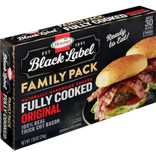 Hormel Black Label Fully Cooked Bacon Family Pack, 7.56 oz