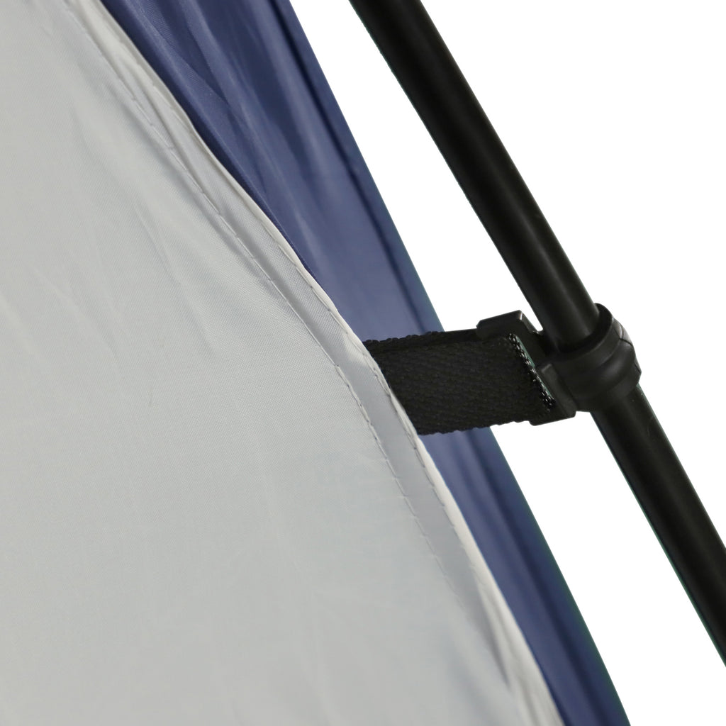 Outsunny Kuppelzelt für 6-8 Personen, Pavillon, Schutz vor Sonne und Nieselregen, 3,5 x 3,5 x 2,22 m, Cremeweiß