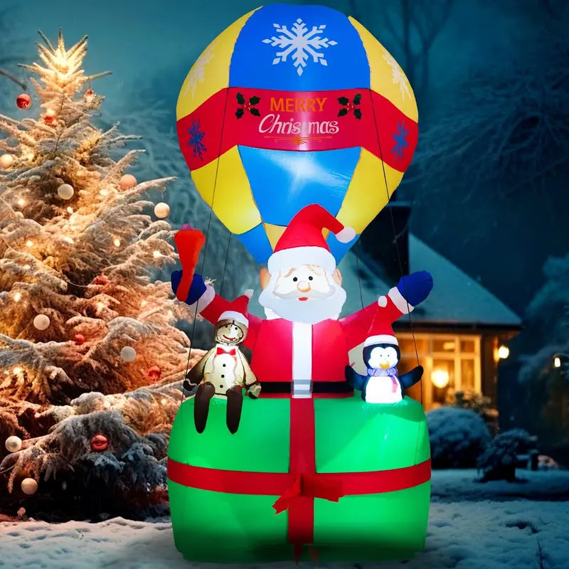 Yexmas 9FT Inflatable Santa Claus LED Light Balloon – Outdoor Christmas Decor