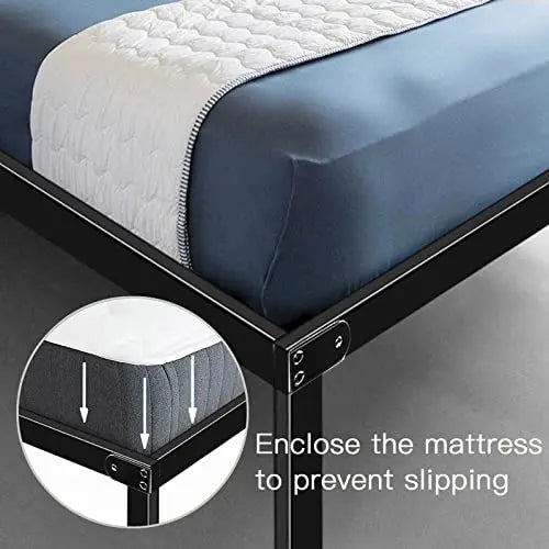 HAAGEEP 18 Inch Queen Bed Frame No Box Spring Needed High Platform Bedframes