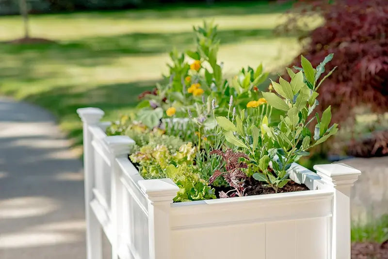 Vinyl Raised Planter with Extension Kit – 68.5-Inch Wide by 24-Inch Long Modular Growing System
