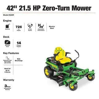 Z320R Zero-Turn Riding Mower – 21.5 HP V-Twin Engine with Accel Deep Deck