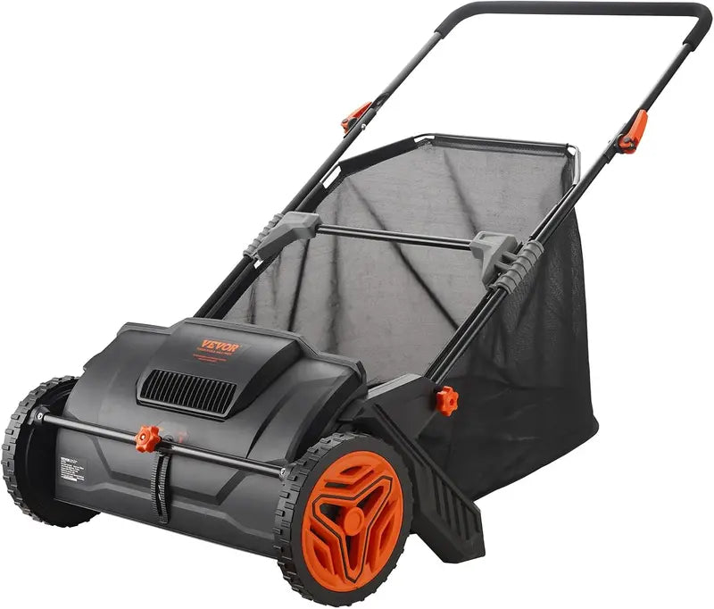 VEVOR 26″ Push Lawn Sweeper with Durable Rubber Wheels & Large Capacity