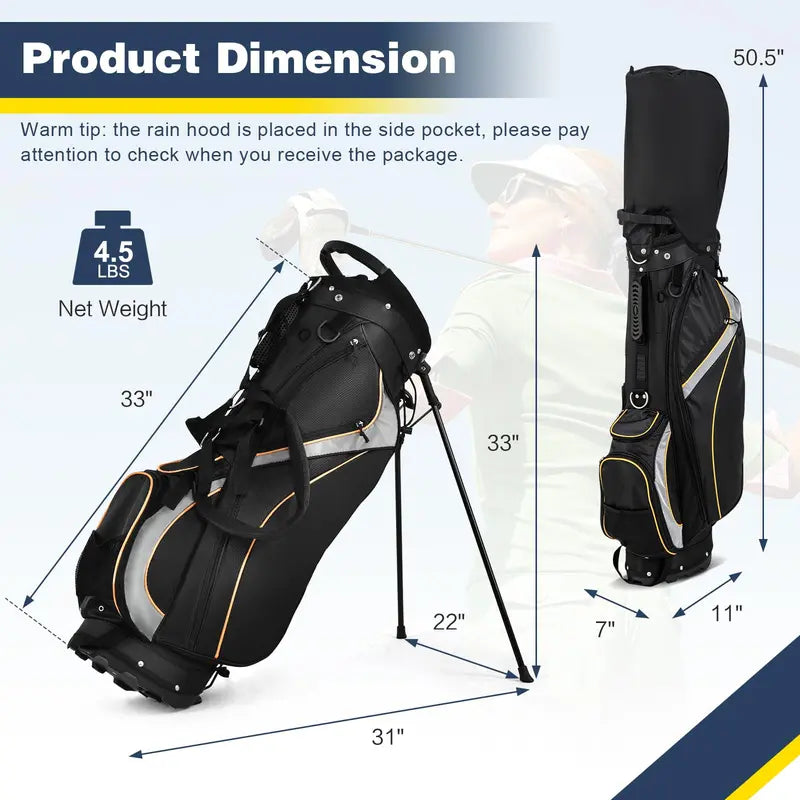 Lightweight Golf Stand Bag – 8-Way Top Divider for Club Organization