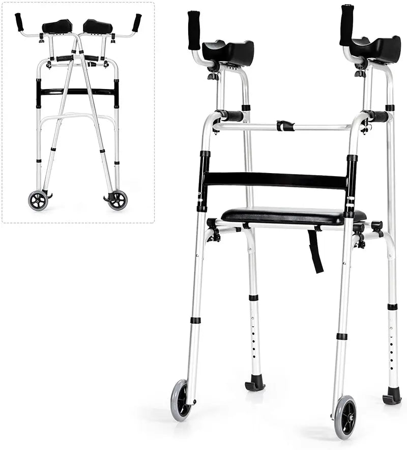 Lightweight Aluminum Foldable Walker – Durable Rehab Support Frame
