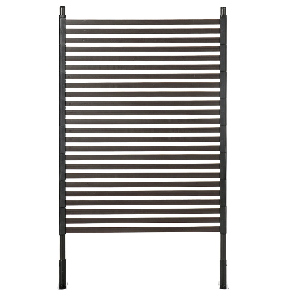 Outsunny Metallzaun, erweiterbar, wetterfest, rostfrei, Stahl, braun, 93 x 22 x 150cm