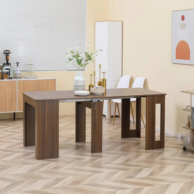 White Expandable Dining Table – Space-Smart Extendable Design Seats Up to Six People