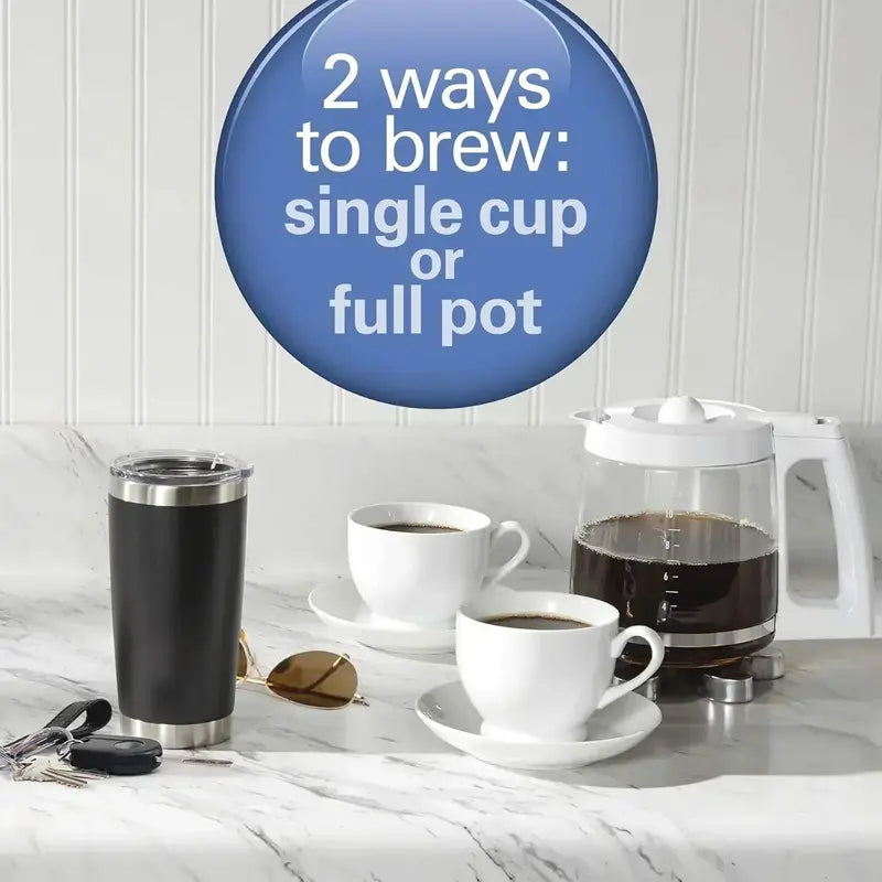 Hamilton Beach 12-Cup 2-Way Programmable Coffee Maker – Drip & Single-Serve with Glass Carafe
