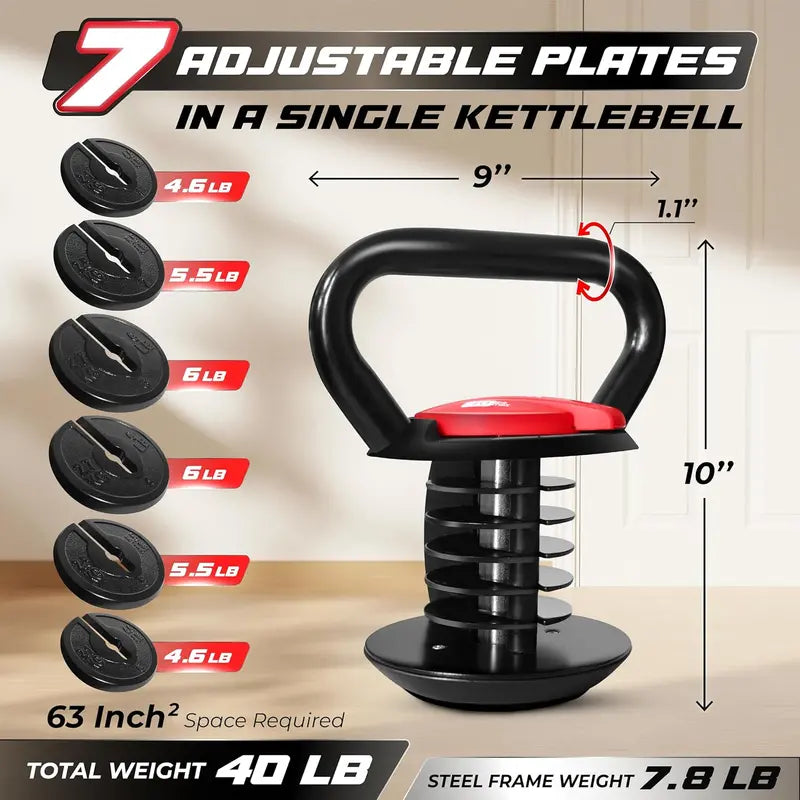 Yes4All Adjustable Kettlebell System – Modular Weight Set with Interchangeable Handles & Grips for Versatile Strength Training