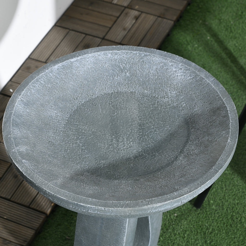 Outsunny Vogeltränke Wassertränke, Steinoptik, 40 cm x 40 cm x 51 cm, Grau