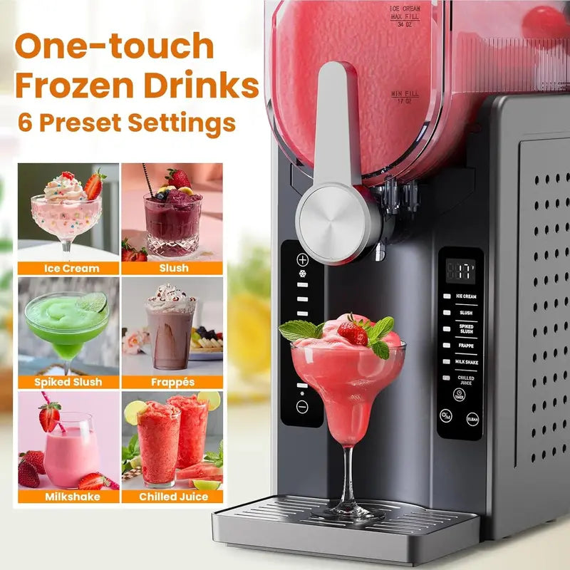 Professional Slushie Machine — No Ice Needed, LED Touchscreen, 6 Preset Programs, Frozen Drink Maker for Margaritas, Frappés & More