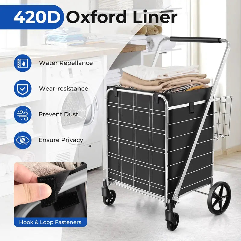 Waterproof Jumbo Folding Shopping Cart for Groceries – Upgraded Lightweight Design