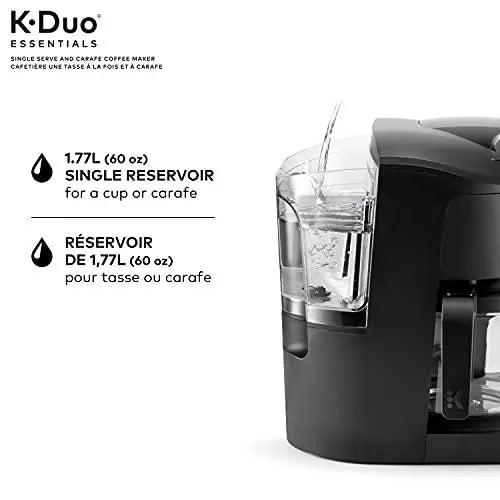 Keurig K-Duo Essentials Coffee Maker, Single Serve & 12-Cup Carafe, Black, Multiple Brew Sizes