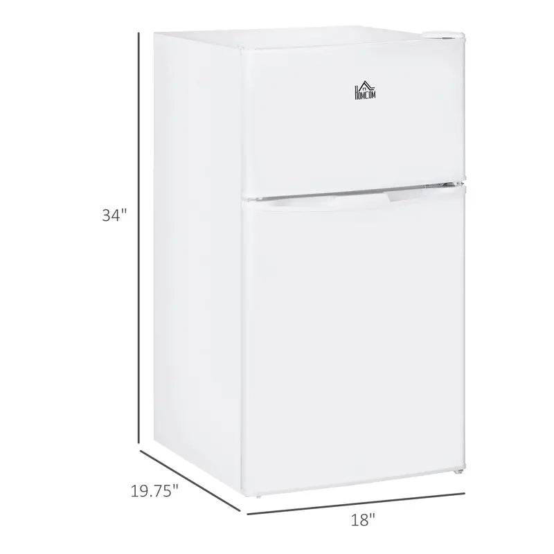 HOMCOM 3.2 Cu. Ft Compact Mini Fridge with Freezer, Adjustable Shelf & Thermostat