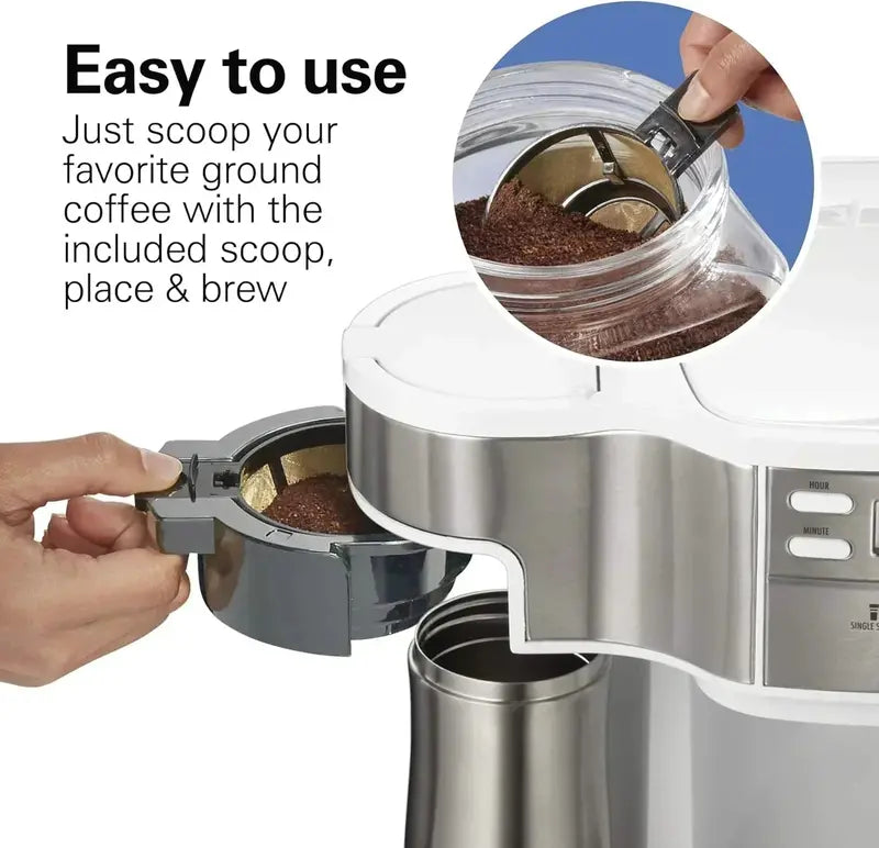 Hamilton Beach 12-Cup 2-Way Programmable Coffee Maker – Drip & Single-Serve with Glass Carafe