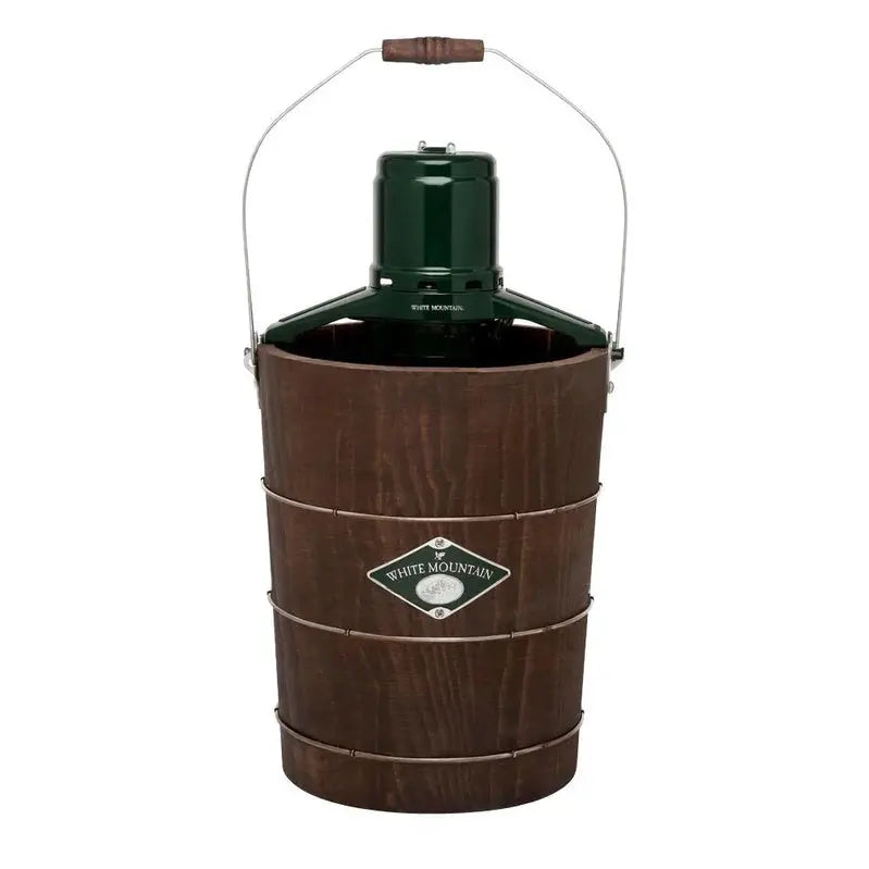 White Mountain Electric Ice Cream Maker – 6-Quart Capacity, Green & Brown Design