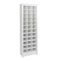 White 36-Pair Freestanding Shoe Rack – Space-Saving Vertical Organizer
