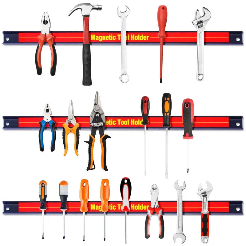 Six-Piece 18-Inch Magnetic Tool Holder Bars for Workshop Organization