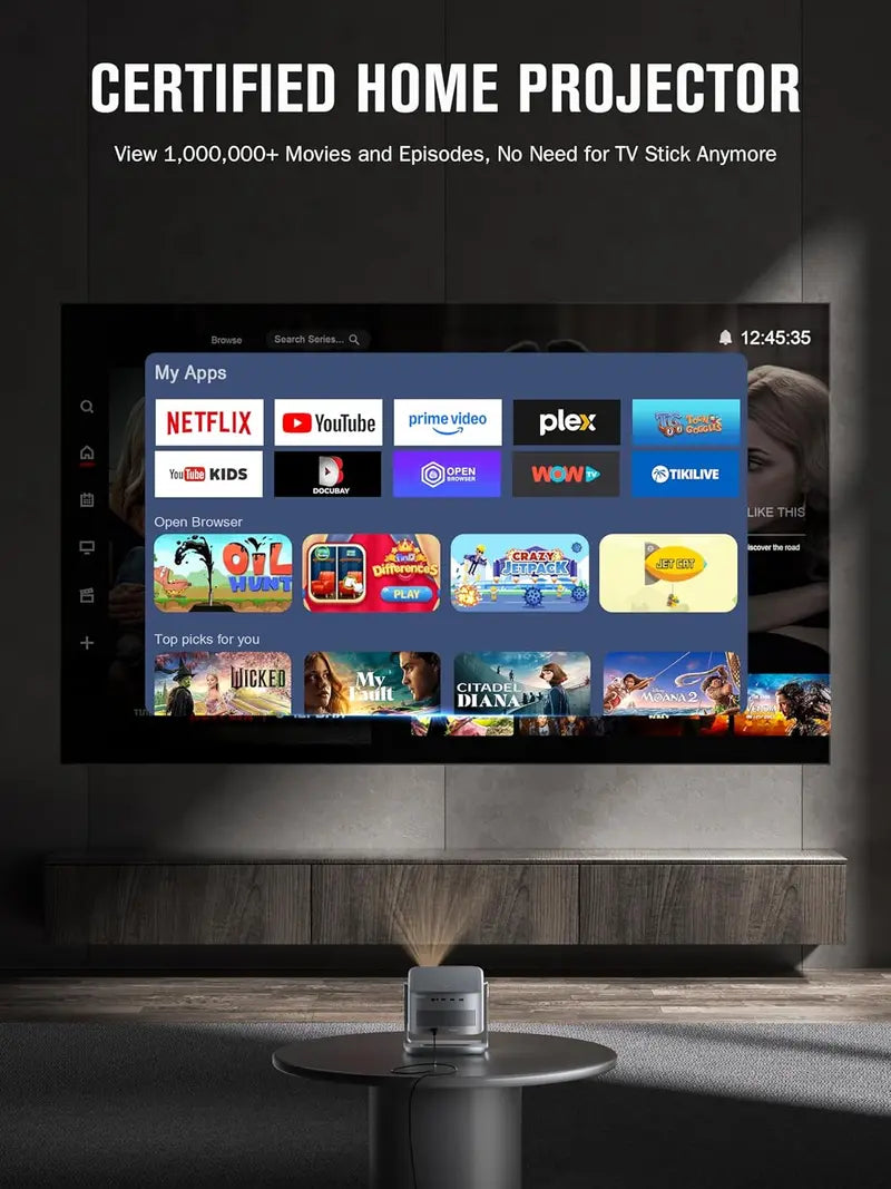 VISSPL 4K Smart Projector: Dolby Audio, Auto Focus, and Seamless WiFi/Bluetooth Integration