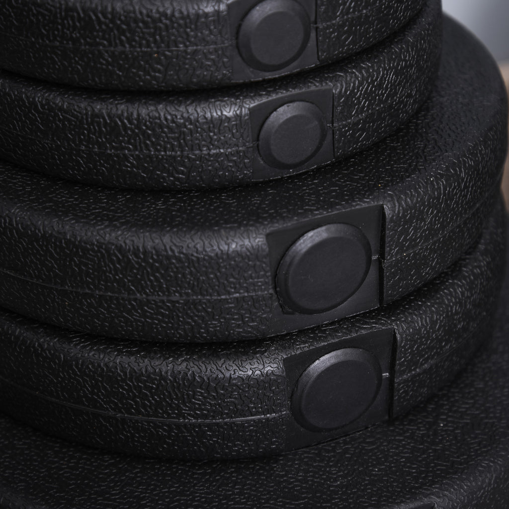 HOMCOM Kurzhantel-Set 40 kg, 2 Metallgriffe, 12 Hantelscheiben, bodenschonend, schwarz