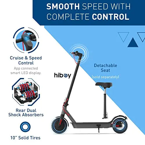 Hiboy S2 Pro Folding E-Scooter – 500W Motor, 10″ Solid Tires
