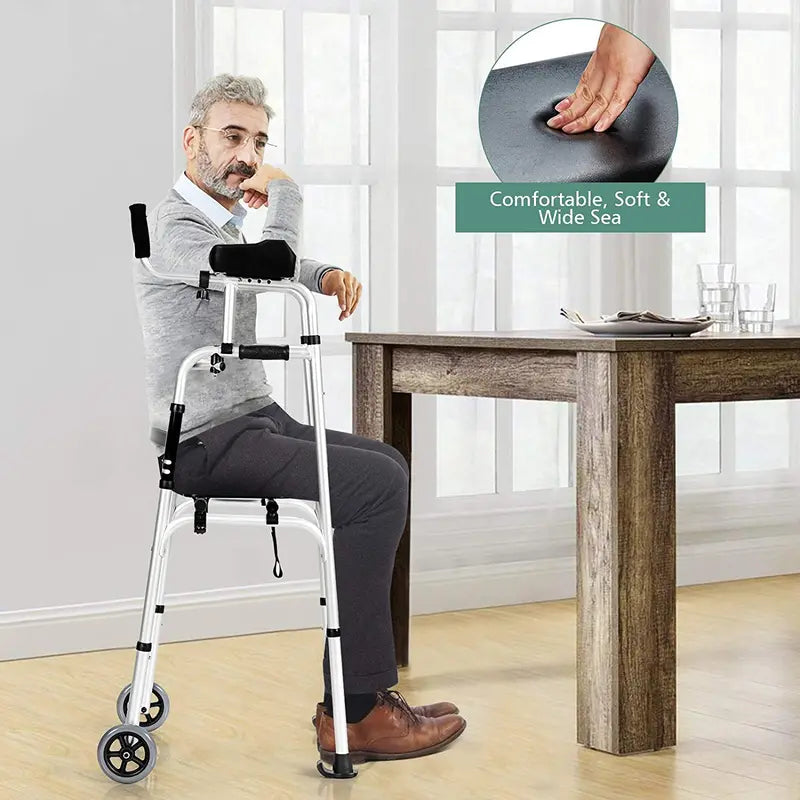 Lightweight Aluminum Foldable Walker – Durable Rehab Support Frame