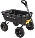 Gorilla Carts 7-Cu-Ft Heavy-Duty Garden Dump Cart – No-Flat Tires, Black Poly Body