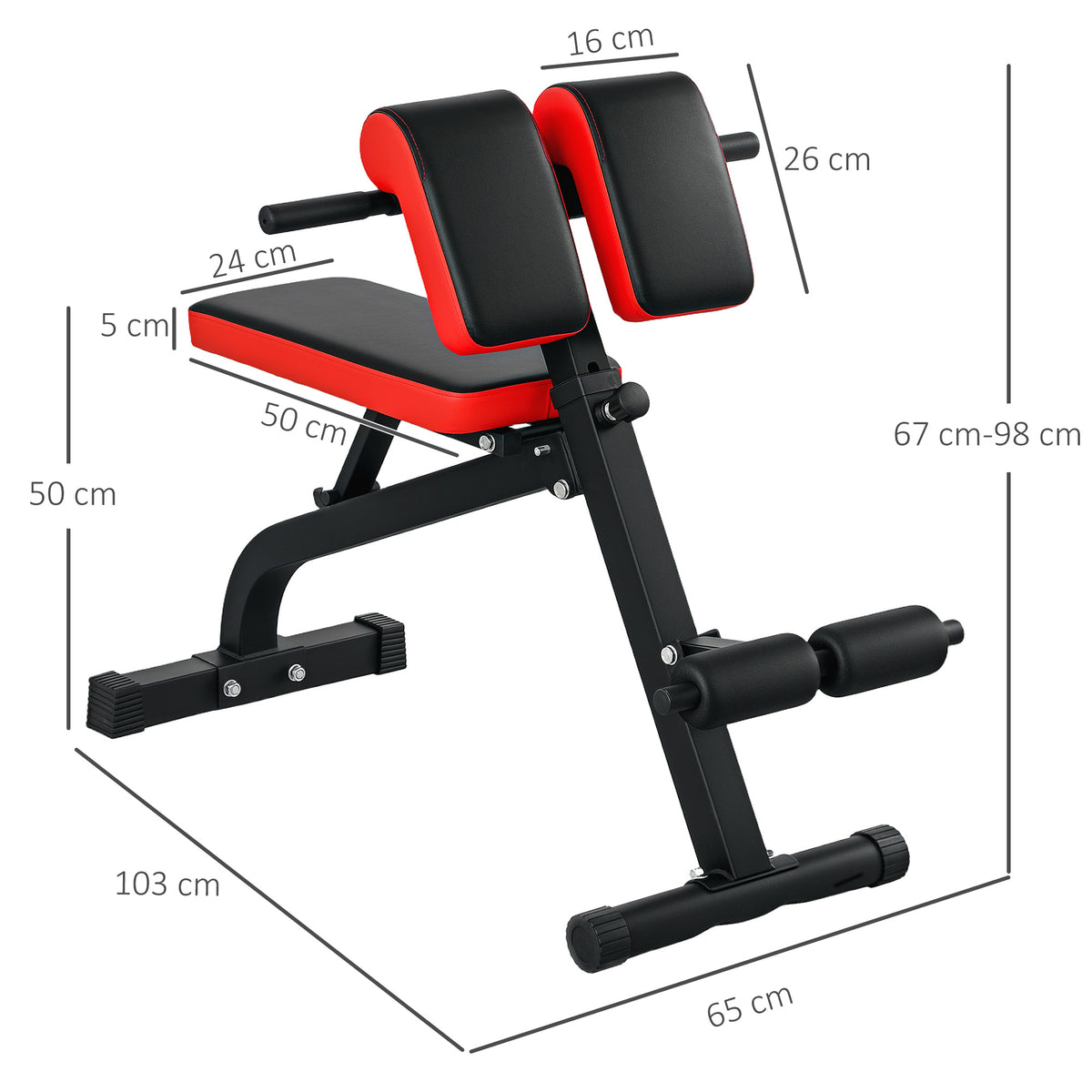 SPORTNOW Hantelbank, Multifunktions-Trainingsbank, Klappbar Fitnessbank, bis 120 kg belastbar, Stahl, Schwarz