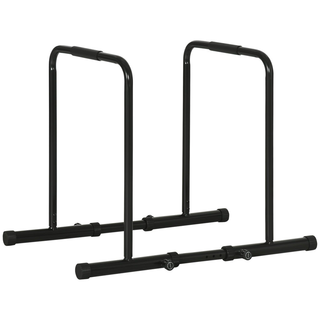 SPORTNOW Dip Bar aus verstellbarem Stahl mit 6 verstellbaren Längen, 90-102x65x80-90 cm, Schwarz