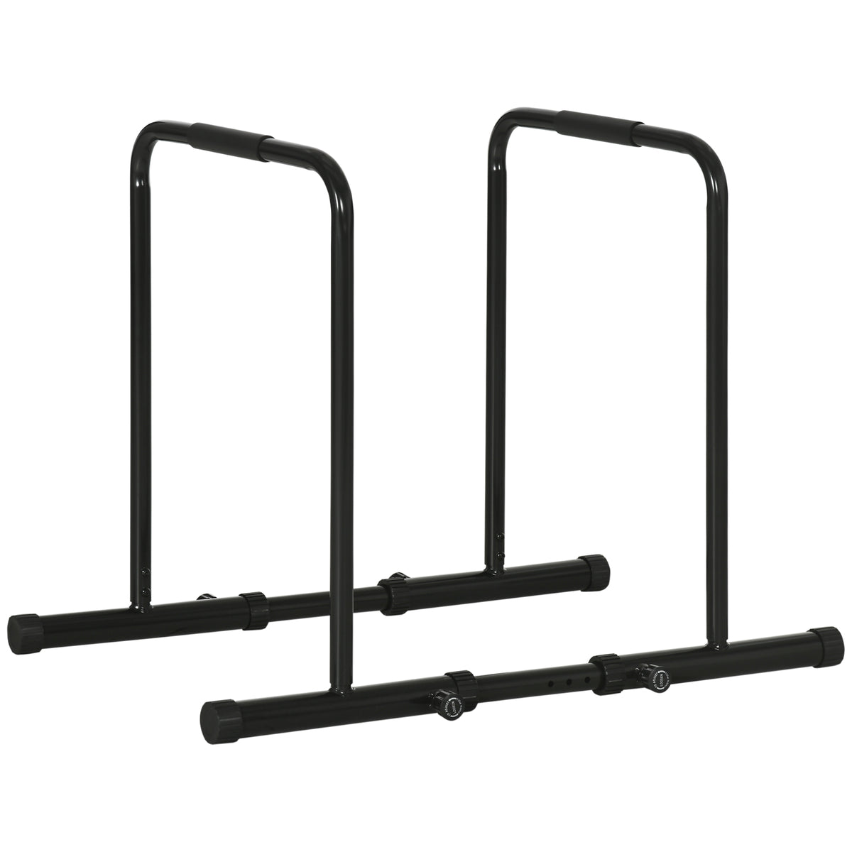 SPORTNOW Dip Bar aus verstellbarem Stahl mit 6 verstellbaren Längen, 90-102x65x80-90 cm, Schwarz