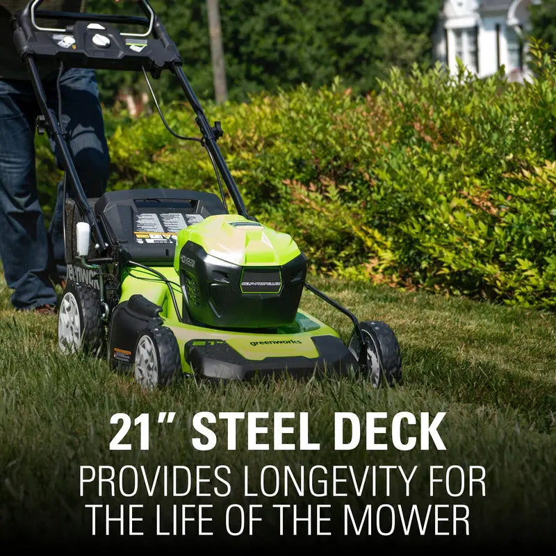 Greenworks 80V Self-Propelled Brushless Lawn Mower – 21-Inch Cutting Width, Cordless Electric