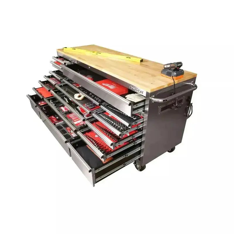 Industrial-Grade 72-Inch Mobile Workshop Cart – 18-Drawer Organization System
