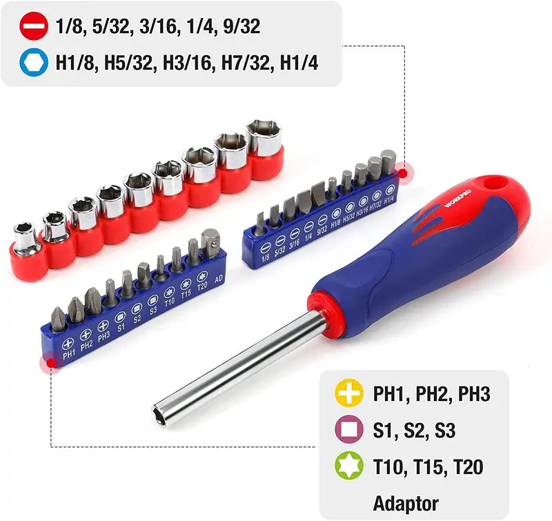 WORKPRO 100-Piece Household Tool Set – Kitchen Drawer & Home Repair Essentials with Carry Pouch