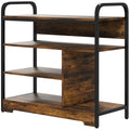 HOMCOM Schuhregal 4-stufig, offenes Design, Metallrahmen, verstellbare Füße, 70x30x65 cm, Braun/Schwarz