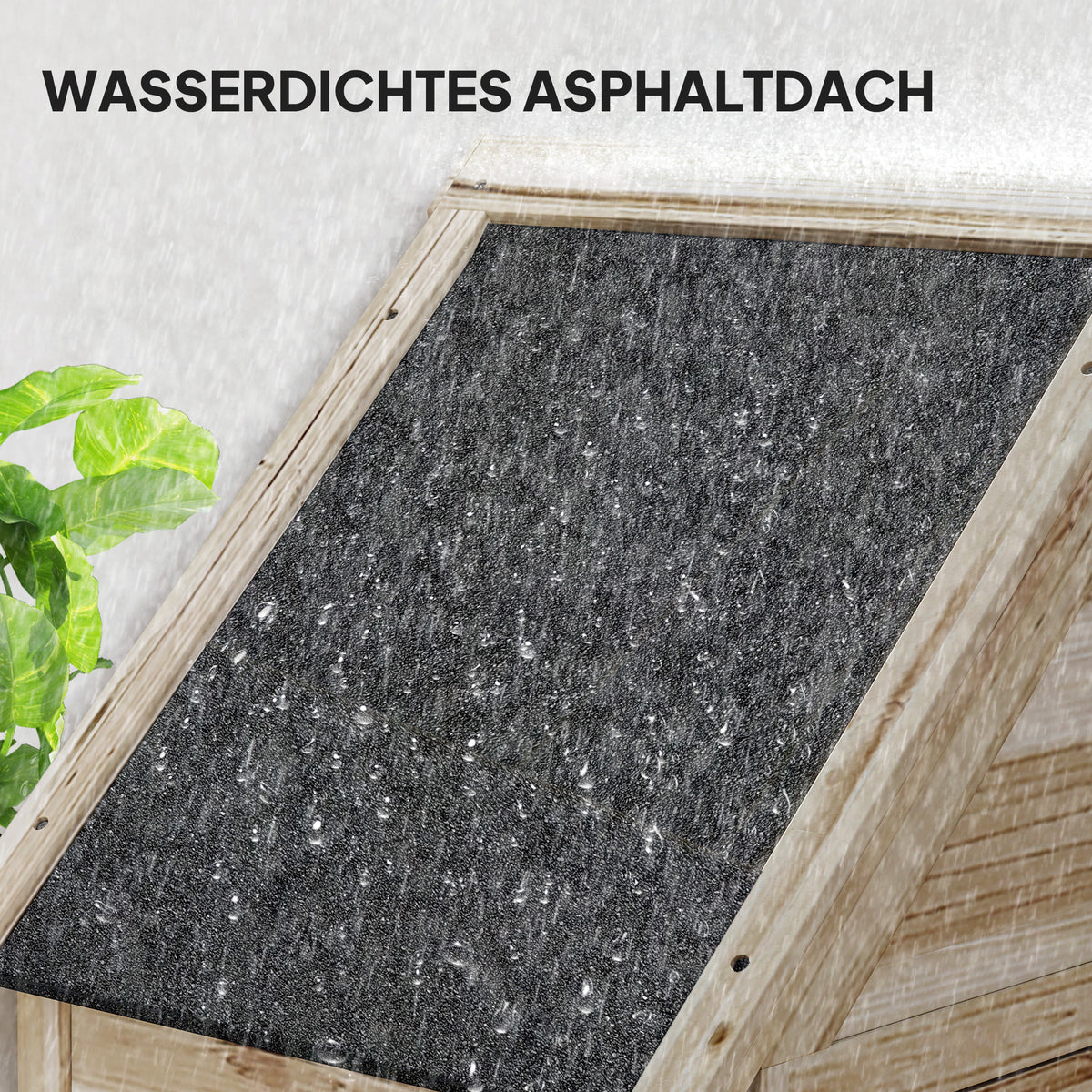 Outsunny Gartenschuppen mit 4 Regalen, Lagerschuppen aus Holz, wasserdichtes Asphalt-Dach, 80 x 49 x 170 cm, Hellbraun