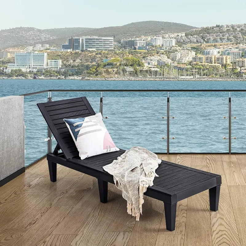 Lightweight Adjustable Chaise Lounge Chair – Outdoor Recliner with Multi-Angle Backrest