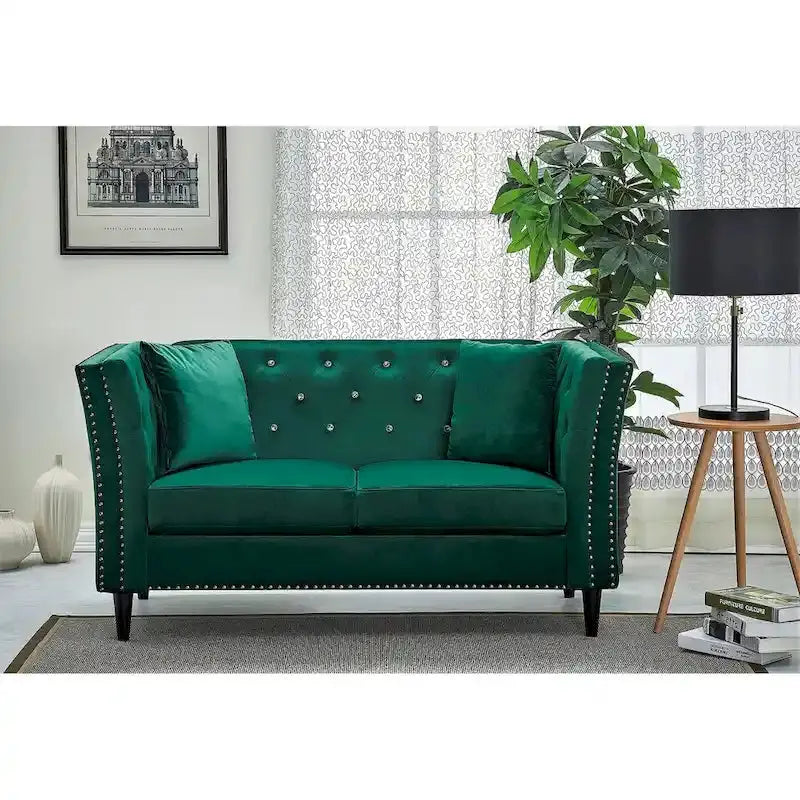 Gracewood Velvet Loveseat – Hollow-Core Design for Lightweight Elegance