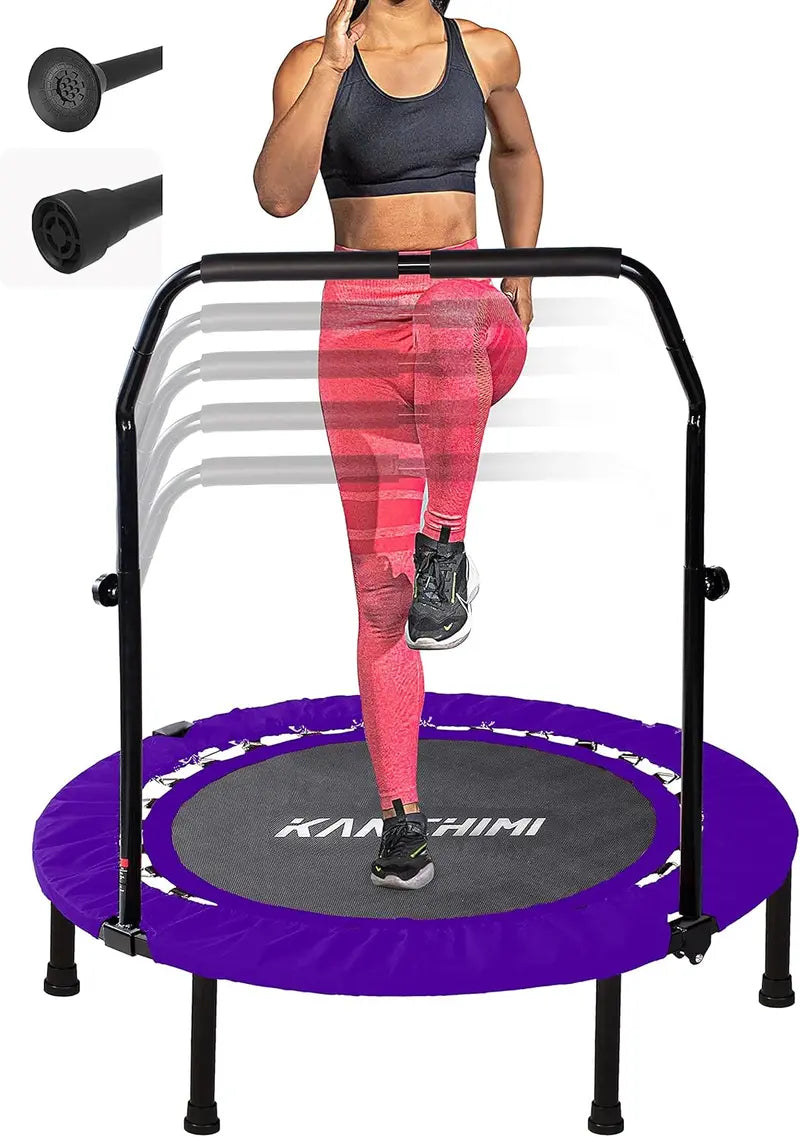 Kanchimi Foldable Mini Rebounder Trampoline – 40″ or 48″ Indoor Exercise Trampoline with Handle & 330 lb Weight Capacity
