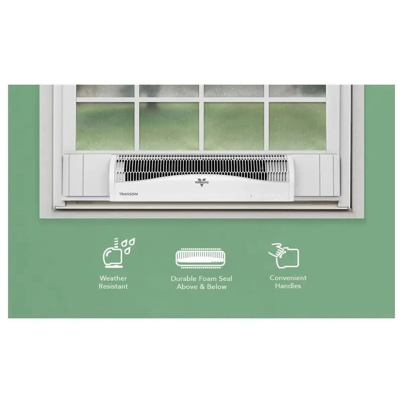 Vornado Transom Window Air Circulator with Remote 120V 185 CFM White