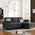 Vongrasig Mid-Century Modular L-Shaped Convertible Three-Seater Sofa