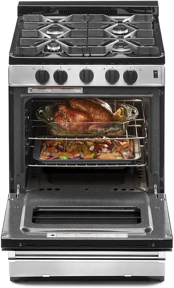 Whirlpool 24-Inch Freestanding Gas Range – ADA-Compliant with Sealed Burners & Stainless Finish