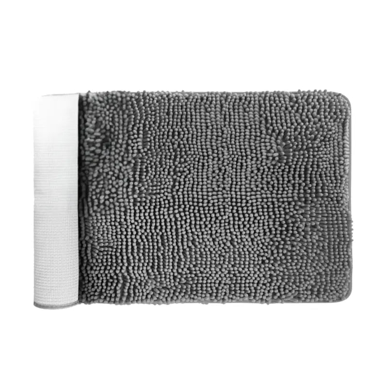 High-Pile Chenille Bath Mat – Quick-Dry Microfiber with Non-Slip TPR Backing