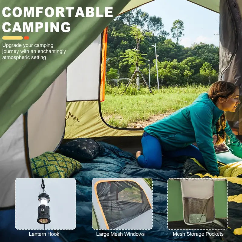 GoHimal Waterproof SUV Camping Tent – 8′ L x 8′ W x 7.2′ H Fit