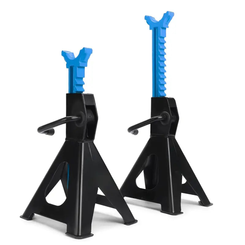 Heavy-Duty 3-Ton Extra-Height Ratcheting Jack Stands – Adjustable Pair (13.4″ to 21.1″)