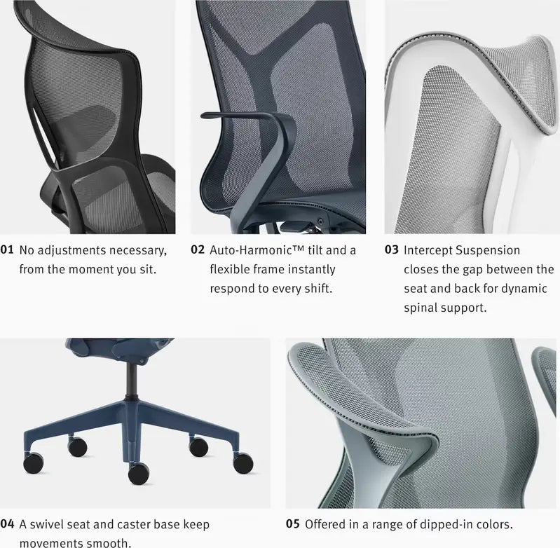 Herman Miller Cosm Mid-Back Task Chair – Modern, Adaptive Seating for Hybrid Work Environments