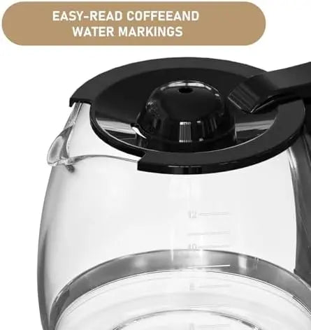 Hamilton Beach 12-Cup Replacement Glass Carafe – Compatible with Models 49902, 49915, 49905C, CM4309, and More