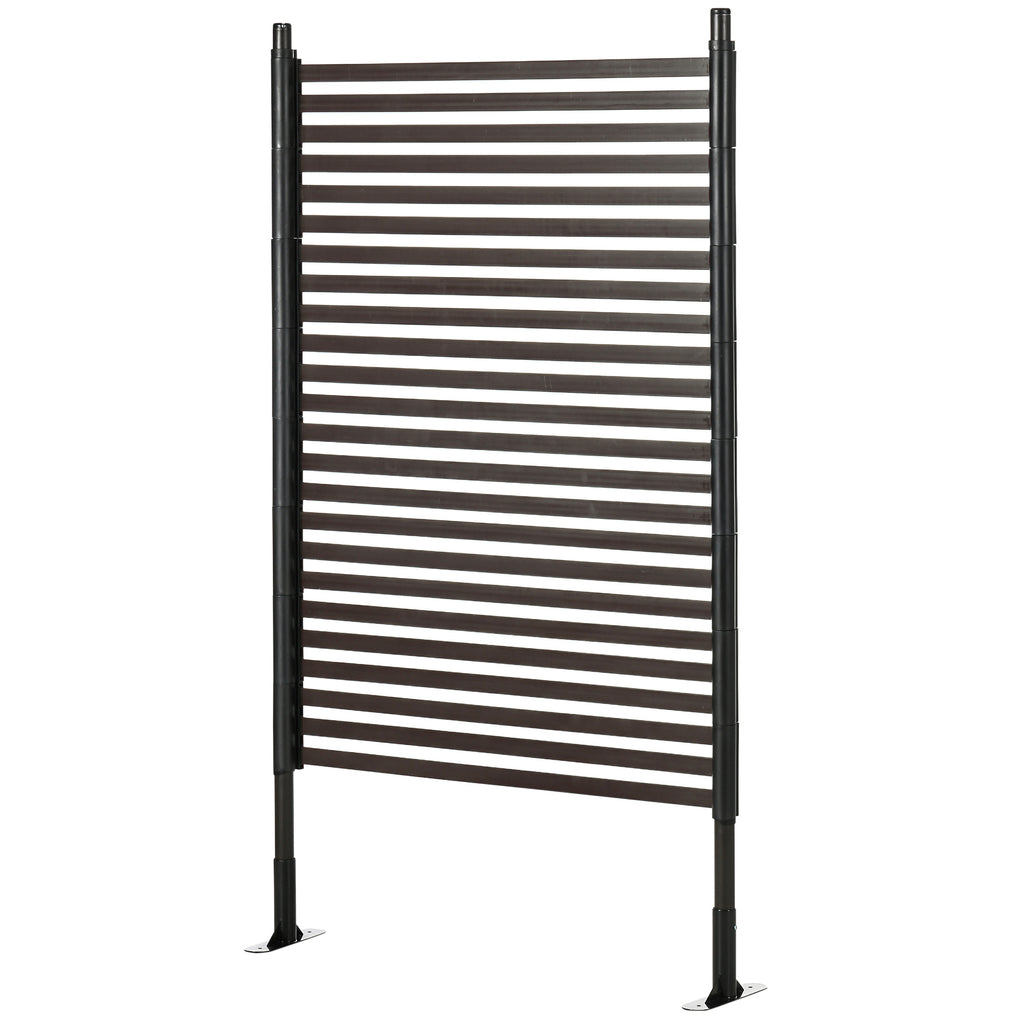Outsunny Metallzaun, erweiterbar, wetterfest, rostfrei, Stahl, braun, 93 x 22 x 150cm